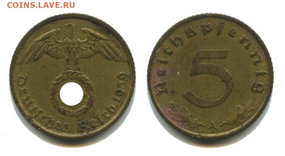 Германия 5 пфеннигов 1939 А, 08.11.2024 22.00 мск - германия 5 пфеннигов 1939 А 1