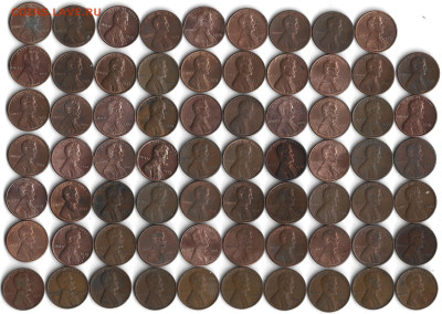 США 1 cent 69 шт. все разные до 11.11.2024 в 22:00 - Скан