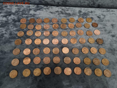 США 1 cent 69 шт. все разные до 11.11.2024 в 22:00 - 5215477954488952506