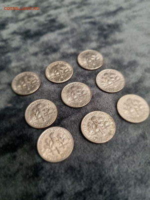 США 10 cent 9 шт. все разные до 11.11.2024 в 22:00 - 5215477954488952407