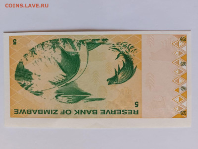 Зимбабве 5долларов 2009г.  до 14,11,24 по МСК 22-00 - з9