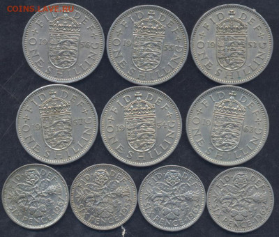 Фикс. Британия 6 пенсов, 1 шиллинг1954-67 г.11.11 24 г. 22 - - 6 пенсов