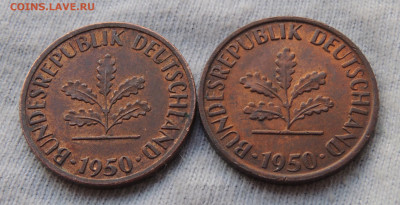 Германия 1 пфенниг 1950 G и J до 16.11.2024 - 1 пфен. 50 х2.JPG