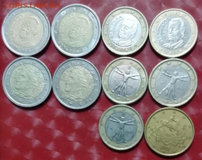 Испания 4шт,Италия 4шт регулярные монеты Фикс - Испания 4шт, Италия 6шт 28.10.24 A