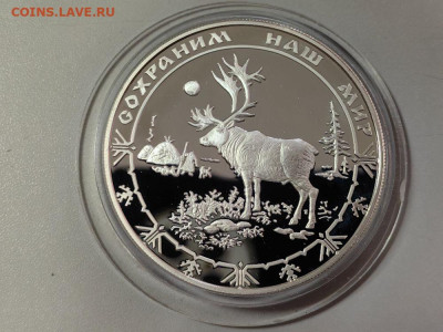 25руб 2004 Сохраним наш мир. Северный олень, Ag925, до 20.11 - 25р Олень-1