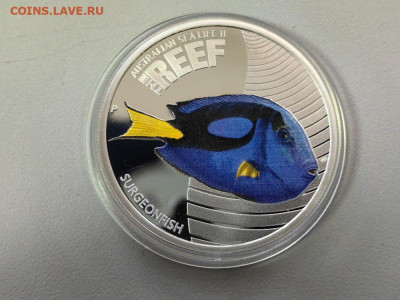 50цен 2012 Австралия, Рыба хирург, Ag999, Серия REEF, до 20 - Ю Рыба-хирург-1