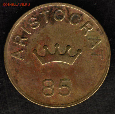 Великобритания - жетон игрового автомата ARISTOCRAT 85 - Аристократ