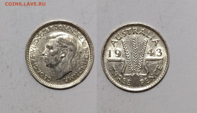 Австралия 3 пенса 1943 года Георг VI - 20.11 - IMG_20241116_084629