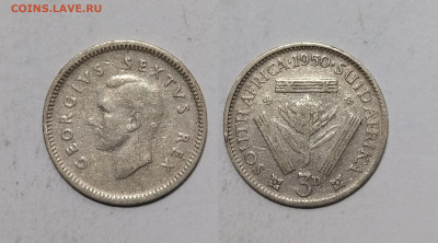 Британская Южная Африка 3 пенса 1950 г Георг VI- 20.11 - IMG_20241116_084922