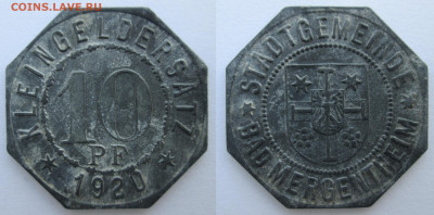Нотгельды Германии. Обзорная тема. - 10 пф.1920г. Бад-Мергентхайм.JPG