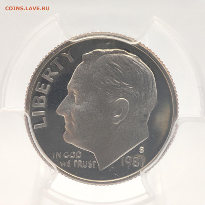 10 центов США 1981-S тип1, тип 2 PCGS PR69DCAM - YyRaH2vFr28