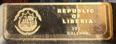 200 долларов 2010.Либерия Год тигра Золото 20 грамм - image-25-12-23-10-49-5