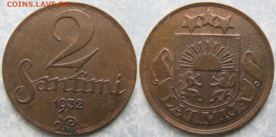 Латвия 2 сантима 1932 до 29-11-24 в 22:00 - Латвия 2 сантима 1932    180-к47-9005