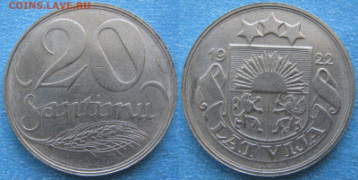 Латвия 20 сантим 1922 до 29-11-24 в 22:00 - Латвия 20 сантим 1922    187-ас45-9655
