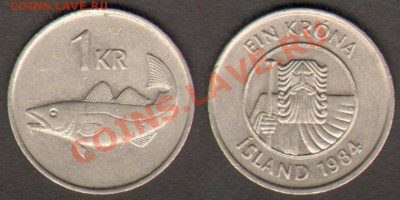 Исландия 1 крона 1984 до 01.02.2012 21-30 - Исландия 1 крона 1984