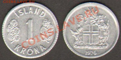 Исландия 1 крона 1976 до 01.02.2012 21-30 - Исландия 1 крона 1976
