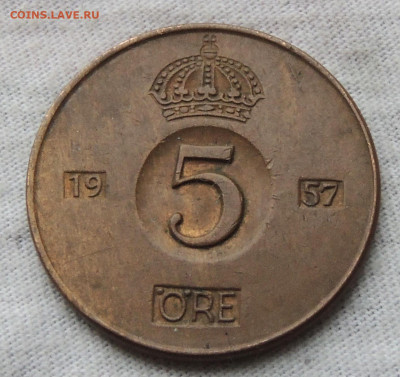 Швеция 5 эре 1957 до 1.12.2024 - Швеция 5 эре 57.JPG