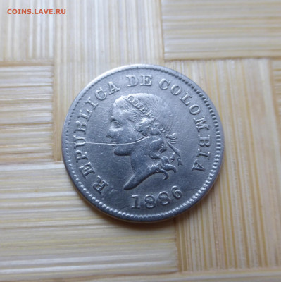 Колумбия, 5 сентаво 1886 г. - P1060264.JPG