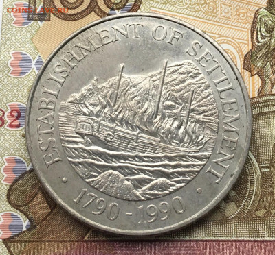 О-ва Питкерн 1 доллар 1990 Горящий парусник до 04.12.2024 - IMG_E3455.JPG