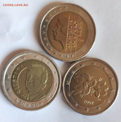 2 евро 3 шт. Фин. Исп. Нид. UNC до 21.00 МСК 07.12.2024 - 1727028900057