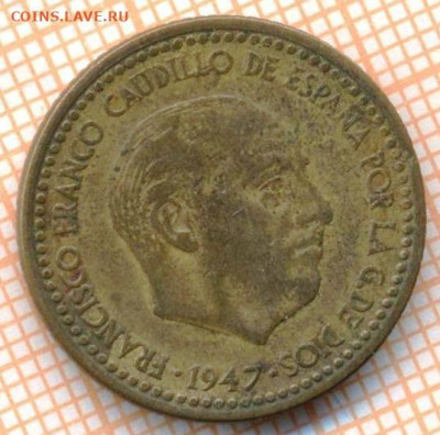 Испания 1 песета 1947(54) г., до 09.12.2024 г. в 22.00 по Мо - Испания 1 песета 1947 1658