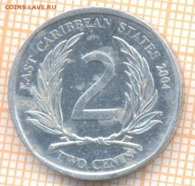 Восточные Карибы 2 цента 2004 г., до 09.12.2024 г. в 22.00 п - Восточные Карибы 2 цента 2004 1754