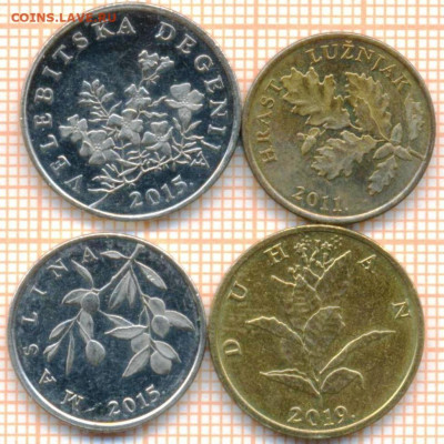Хорватия 4 монеты, до 09.12.2024 г. в 22.00 по Москве - Хорватия 4 монеты 1780