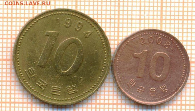 Южная Корея 10 вон 1994,2008 г., до 09.12.2024 г. в 22.00 по - Южная Корея 10 вон 1994,2008 1783