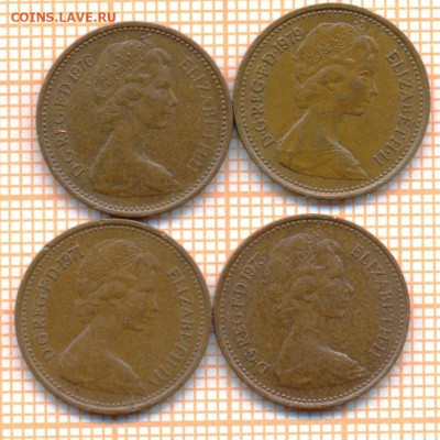 2 пенни 1971,73,76,79 г., до 09.12.2024 г. - Великобритания полпенни 4шт 1787