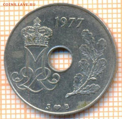 Дания 25 эре 1977 г., до 09.12.2024 г. в 22.00 по Москве - Дания 25 эре 1977 1793а