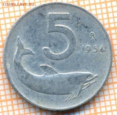 Италия 5 лир 1954 г., до09.12.2024 г. в 22.00 по Москве - Италия 5 лир 1954 1805