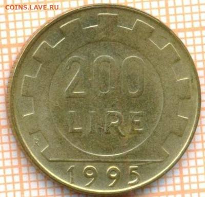 Италия 200 лир 1995 г., до 09.12.2024 г. в 22.00 по Москве - Италия 200 лир 1995 1809