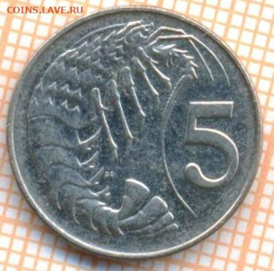 Каймановы острова 5 центов 2002 г., до 09.12.2024 г. в 22.00 - Кайманы 5 центов 2002 1834а