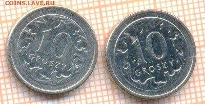 Польша 10 грошей 2008,2018 г., до 09.12.2024 г. в 22.00 по М - Польша 10 грошей 2008 2018 1836а