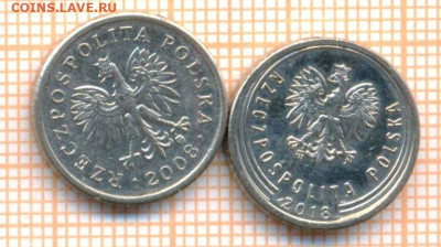 Польша 10 грошей 2008,2018 г., до 09.12.2024 г. в 22.00 по М - Польша 10 грошей 2008 2018 1836