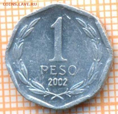 Чили 1 песо 2002 г., до 09.12.2024 г. в 22.00 по Москве - Чили 1 песо 2002 1854