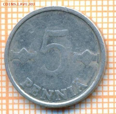 Финляндия 5 пенни 1986 г., до 09.12.2024 г. в 22.00 по Москв - Финляндия 5 пенни 1986 1392а