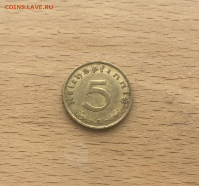 Германия - Третий рейх 5(рейхспфеннигов 1938 двор B Вена - germanija_tretij_rejkh_5_pfennigov_rejkhspfennigov_1938_dvor_b_vena_v_redkaja