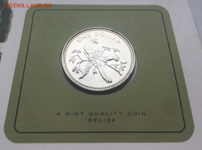 Крона Шайба Белиз 1 доллар 1980 BUNC Красный попугай ара - krona_shajba_beliz_1_dollar_1980_bunc_krasnyj_popugaj_ara_ptica_fauna_buklet_tirazh_761_sht