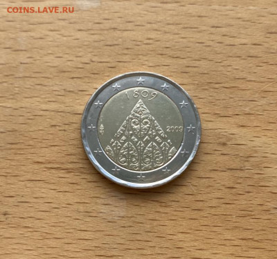 биметалл Финляндия 2 евро 2009 200 лет автономии Финляндии - bimetall_finljandija_2_evro_2009_200_let_avtonomii_finljandii