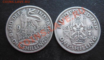 Британия, 1940 1+1 ш, серебро, до 07.02 в 21-00 мск - 1940 шил
