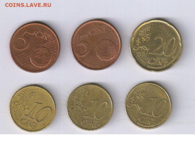 5, 10 и 20 евроцентов - 6 монет до 09.12.2024г 21-00 - 60 ЕВРОЦЕНТОВ246
