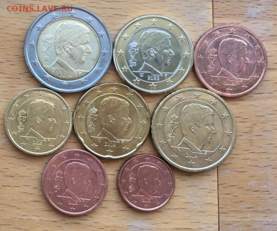 набор евро Бельгия 2014 2015 2019 2022 Король Филипп биметал - nabor_evro_belgija_2014_2015_2019_2022_korol_filipp_bimetall_2_1_evro_50_20_10_5_2_evrocent_redkij