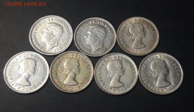 Австралия 3 пенса ПОГОДОВКА 1951 - 1962 гг. 7 МОНЕТ До 13.12 - 20241006_234224