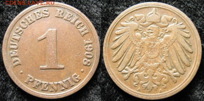 Германия 1 пфенниг 1908 A до 14-12-24 в 22:00 - Германия 1 пфенниг 1908 A    150-2-2004