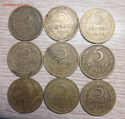 5 копеек 1930-57 (9шт.) до 13.12.24 - 20241208_142519