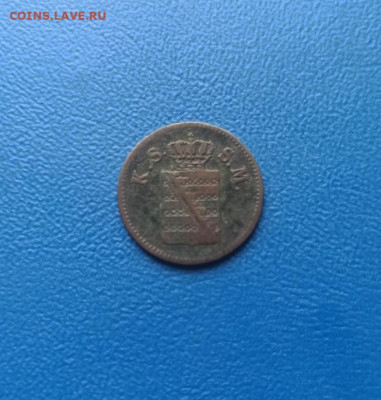 Саксония 1 пфенниг 1859г. F до 10.12.24 в 22.00 мск - 220