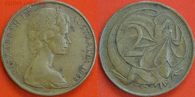 Австралия, 2 цента, 1966 (мм-001) – до 22:00, 14.12.24 - 2-1966