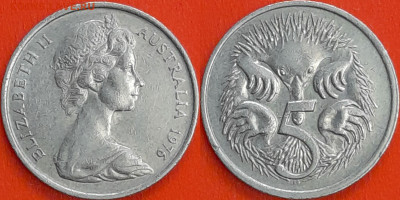 Австралия, 5 центов, 1976 (мм-002) – до 22:00, 14.12.24 - 5-1976