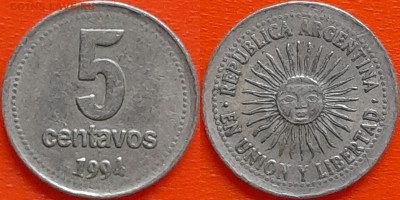 Аргентина  5 сентаво 1994 (мм-006) – до 22:00, 14.12.24 - 5-1994
